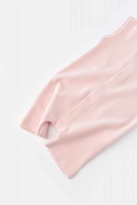 Salopeta fara maneci si pantaloni scurti - 100% bumbac organic - Roz, BabyCosy [5]