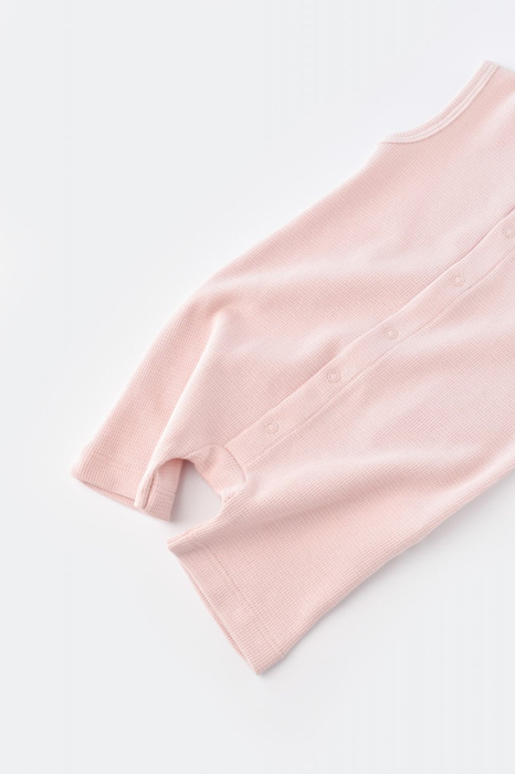 Salopeta fara maneci si pantaloni scurti - 100% bumbac organic - Roz, BabyCosy [9]