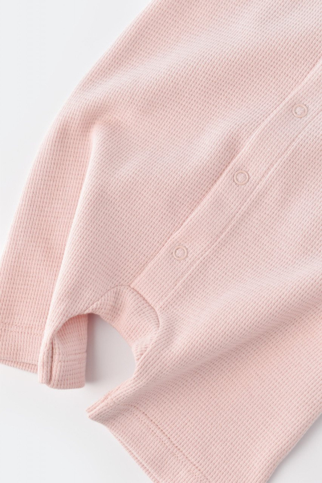 Salopeta fara maneci si pantaloni scurti - 100% bumbac organic - Roz, BabyCosy [10]