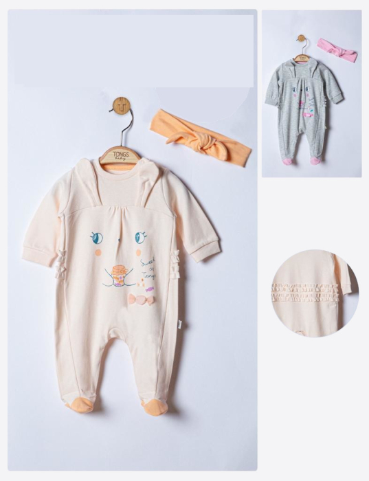 Salopeta pentru bebelusi cu bentita Sweets, Tongs baby [2]
