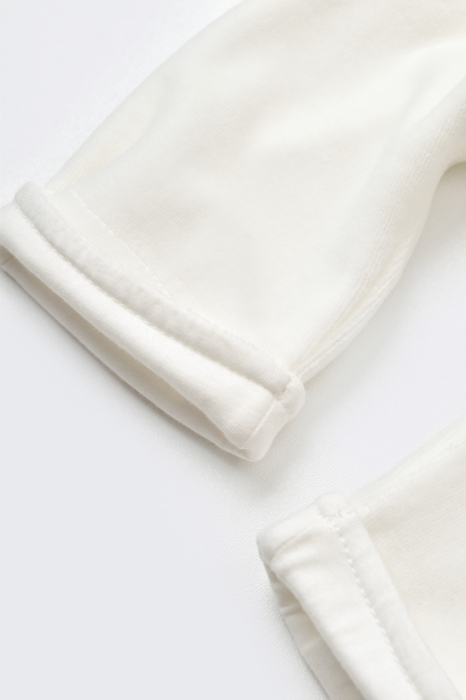 Salopeta Velvet cu bretele din 80%bumbac organic si 20% poliester - Ecru, BabyCosy [5]