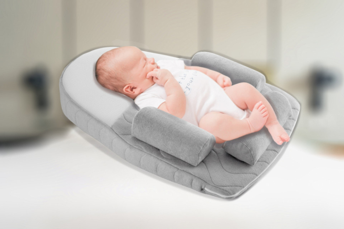 Salteluta plan inclinat si saculet cu samburi de cirese BabyJem Velvet (Culoare: Alb) [3]