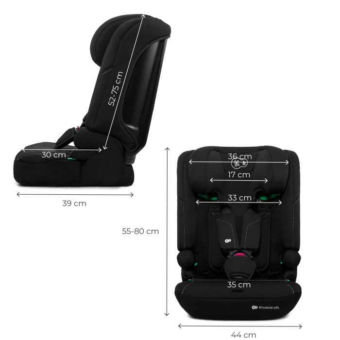 SCAUN AUTO KINDERKRAFT COMFY 75-150 CM, BLACK [3]