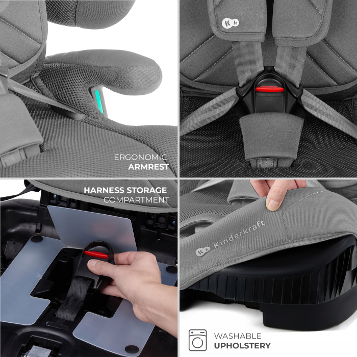 SCAUN AUTO KINDERKRAFT FIX2GO 76-150 CM, GREY [2]