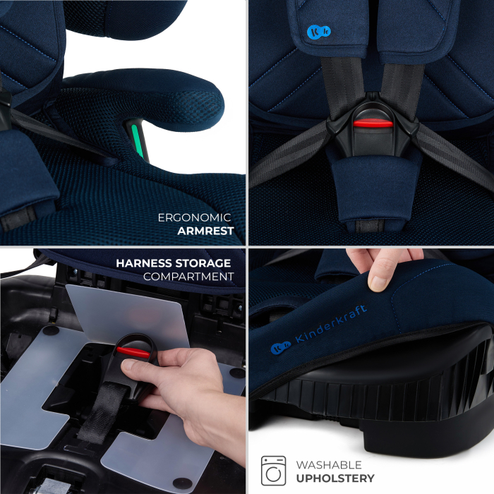 SCAUN AUTO KINDERKRAFT FIX2GO 76-150 CM, NAVY [2]