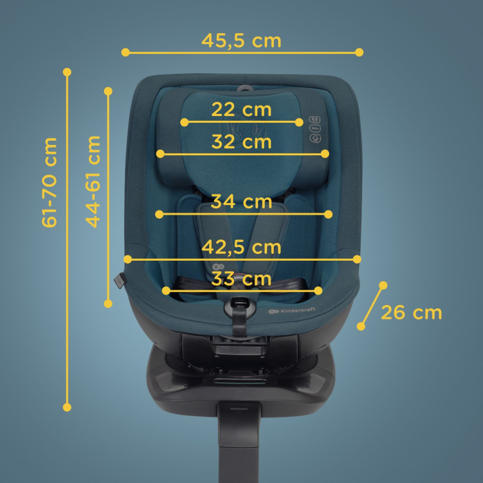 SCAUN AUTO KINDERKRAFT I-GUARD PRO I-SIZE 61-105 CM, GRAPHITE BLACK [12]