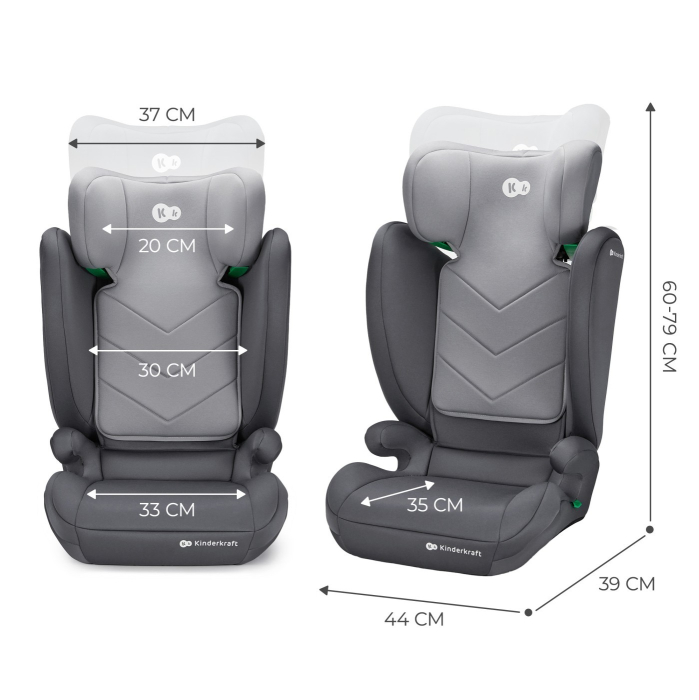 SCAUN AUTO KINDERKRAFT I-SPARK, I-SIZE 100-150 CM, GREY [8]
