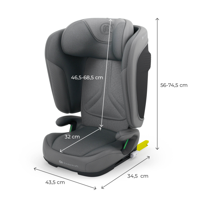 SCAUN AUTO KINDERKRAFT UNITY2 100-150 CM, GREY [9]