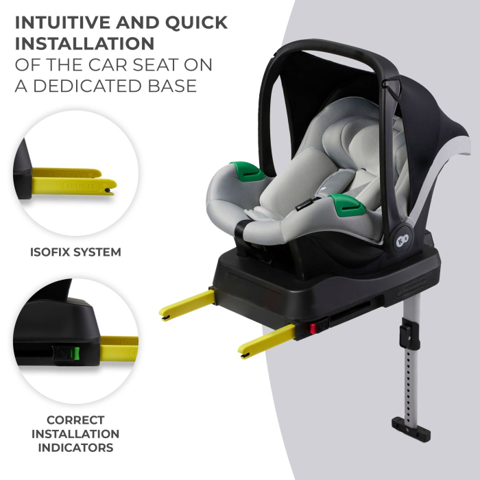 SCOICA AUTO KINDERKRAFT MINK PRO I-SIZE 40-75 CM + BAZA ZESTAW GREY [7]