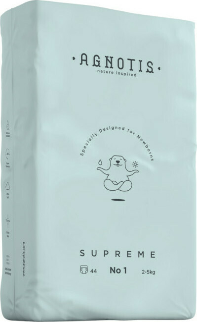Scutece hipoalergenice Supreme Agnotis, marimea nr.1, 2-5 kg, 44 bucati [10]