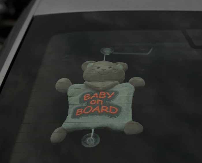 Semn reflectorizant Baby on Board BabyJem, rosu [4]
