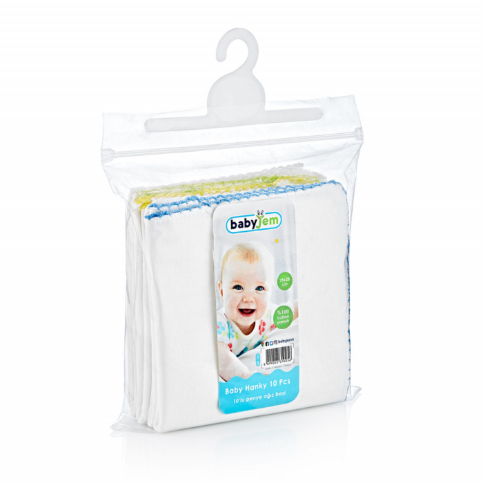 Set 10 batistute BabyJem din bumbac pentru copii 20x20 cm [3]