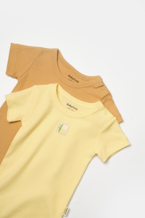 Set 2 body Bamboo, galben, BabyCosy, 50% bumbac+50%bambus [6]