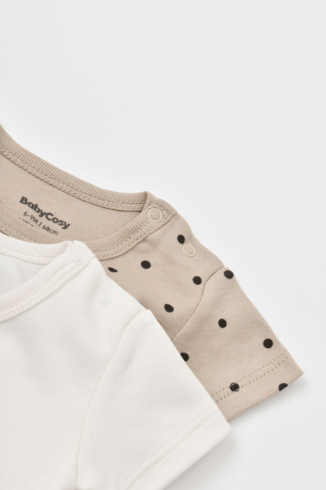 Set 2 body-uri bebe unisex Girafa, BabyCosy, 100% bumbac organic [7]