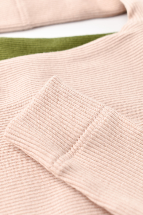 Set 2 body-uri cu maneca lunga bebe unisex din bumbac organic si modal - Verde/Blush, BabyCosy [3]