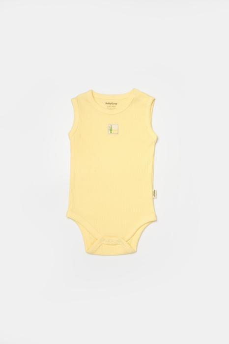 Set 2 body-uri fara maneci Bamboo, galben, BabyCosy, 50% bambus+50% bumbac [3]