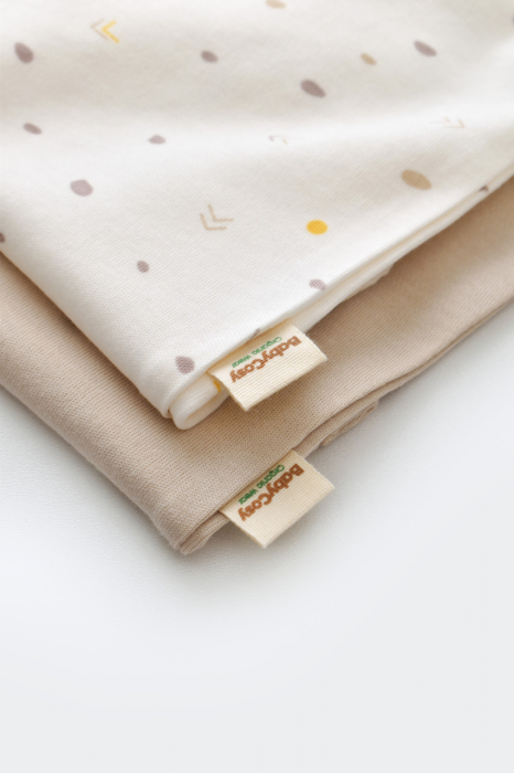 Set 2 body-uri fara maneci bebe unisex -100% bumbac organic - Ecru cu buline, BabyCosy [6]