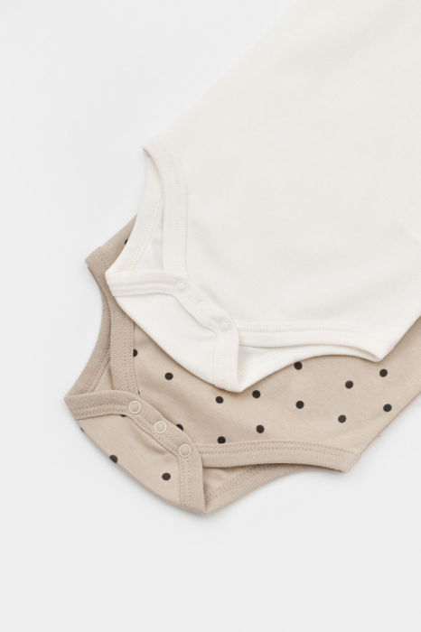 Set 2 body-uri fara maneci bebe unisex Girafa, BabyCosy, 100% bumbac organic [5]