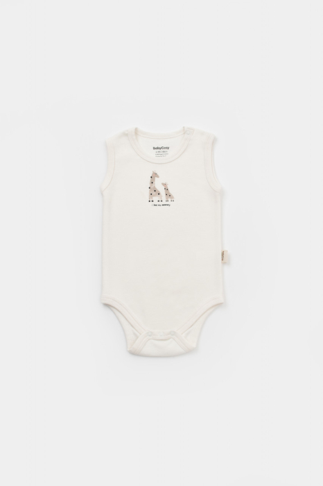 Set 2 body-uri fara maneci bebe unisex Girafa, BabyCosy, 100% bumbac organic [2]