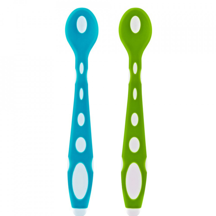 Set 2 lingurite din silicon BabyJem Soft Spoon (Culoare: Bleu) [3]