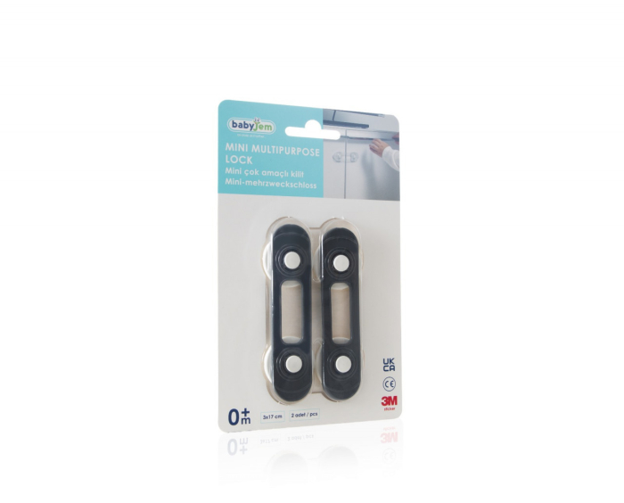 Set 2 mini sigurante universale pentru usi si dulapuri BabyJem, antracit [6]