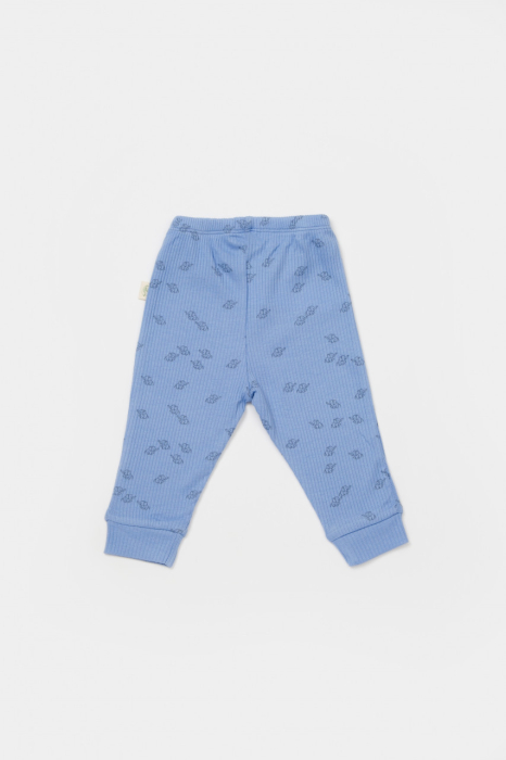 Set 2 pantalonasi Printed, BabyCosy, 50% modal+50% bumbac, Ecru/Lavanda [4]