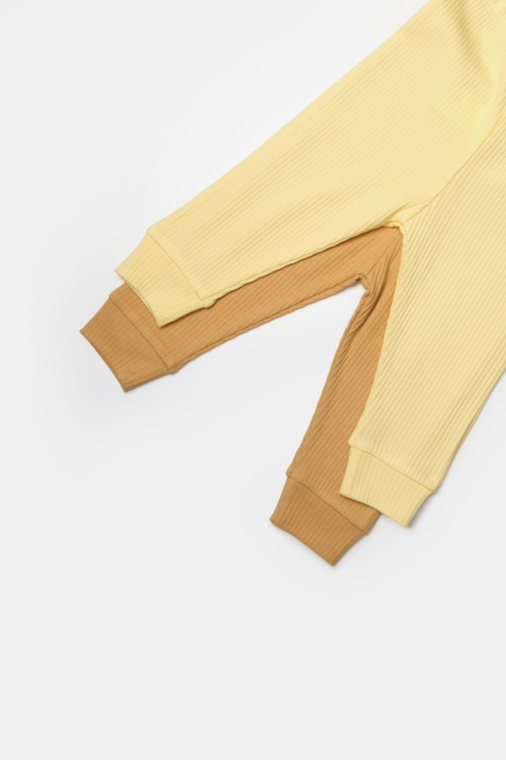 Set 2 pantaloni Bamboo, galben, BabyCosy, 50%bumbac+50% bambus [7]