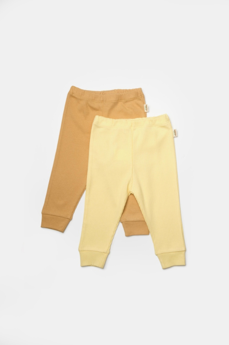 Set 2 pantaloni Bamboo, galben, BabyCosy, 50%bumbac+50% bambus [2]
