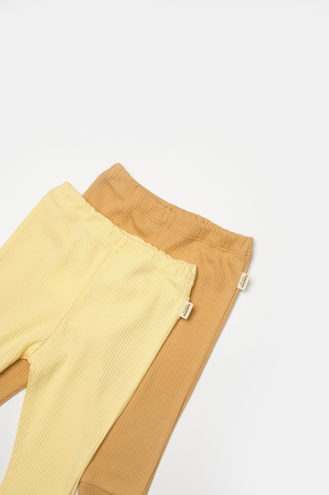 Set 2 pantaloni Bamboo, galben, BabyCosy, 50%bumbac+50% bambus [6]