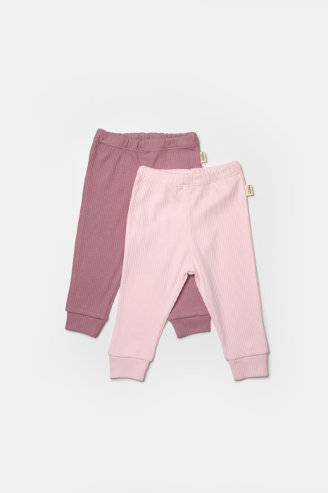 Set 2 pantaloni Bamboo, roz, BabyCosy, 50%bumbac+50% bambus [2]