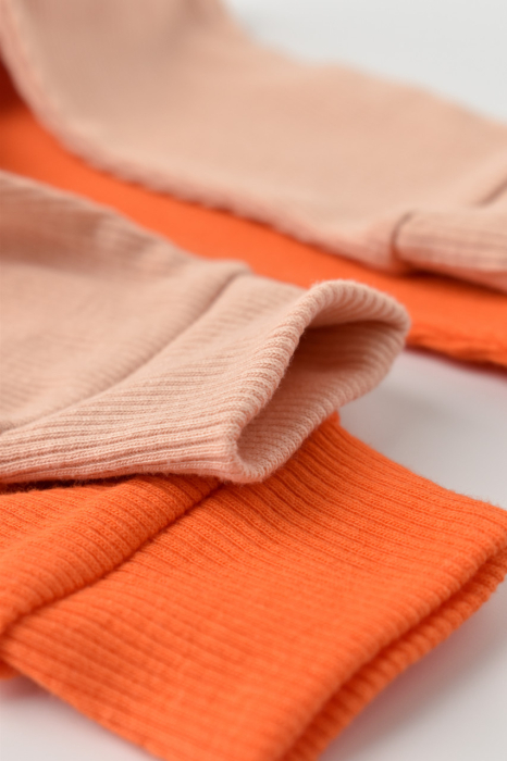 Set 2 pantaloni bebe unisex din bumbac organic si modal - Rodie/Piersica, BabyCosy [4]