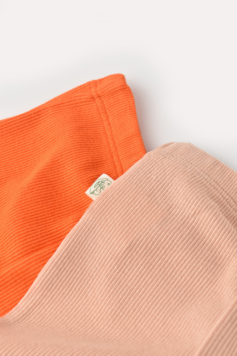 Set 2 pantaloni bebe unisex din bumbac organic si modal - Rodie/Piersica, BabyCosy [2]