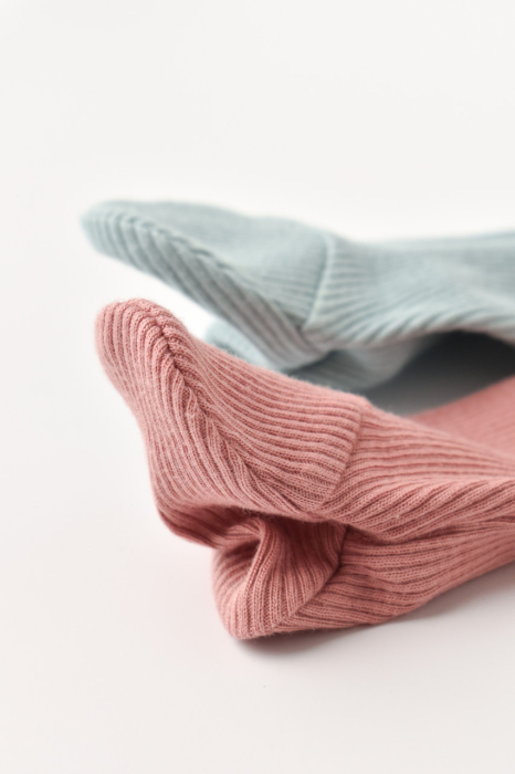 Set 2 pantaloni cu botosei bebe unisex din bumbac organic si modal - Mint/Rose, BabyCosy [3]