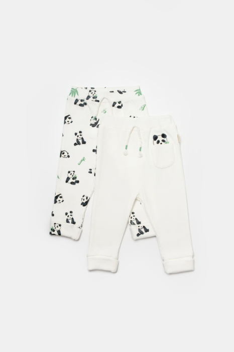 Set 2 pantaloni Panda, BabyCosy, 50%bumbac+50% bambus [2]