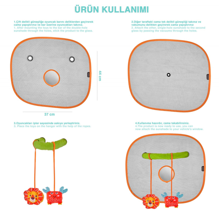 Set 2 parasolare cu jucarii si oglinda, BabyJem, 44x37 cm [7]