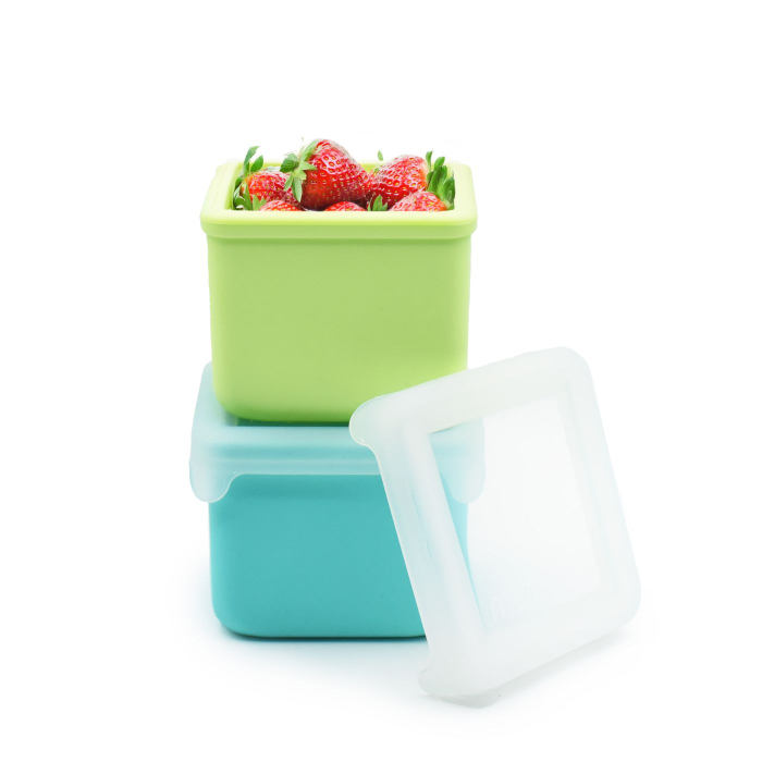 SET 2 RECIPIENTE SILICON, MELII, BLUE LIME [4]