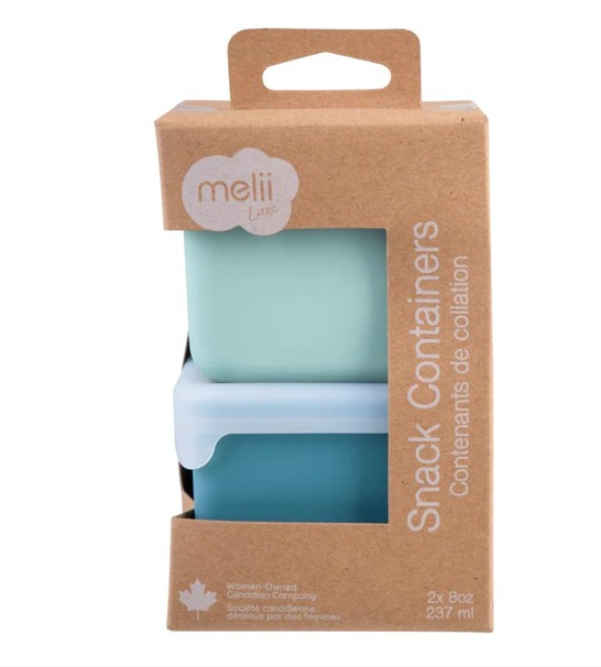 SET 2 RECIPIENTE SILICON, MELII, BLUE MINT [4]