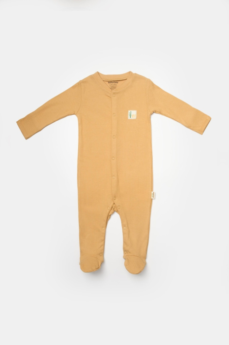 Set 2 salopete lungi Bamboo, galben, BabyCosy, 50%bumbac+50% bambus [3]