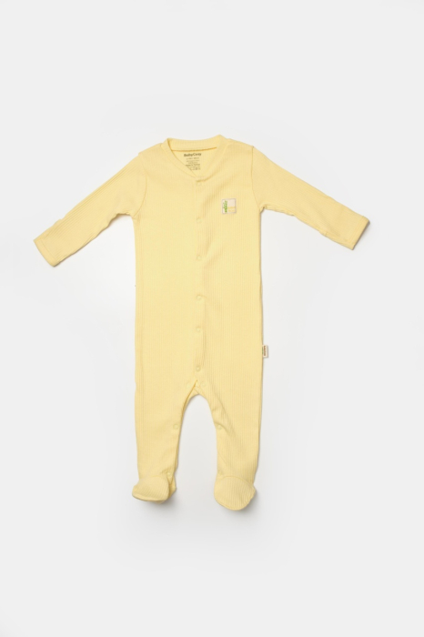 Set 2 salopete lungi Bamboo, galben, BabyCosy, 50%bumbac+50% bambus [5]
