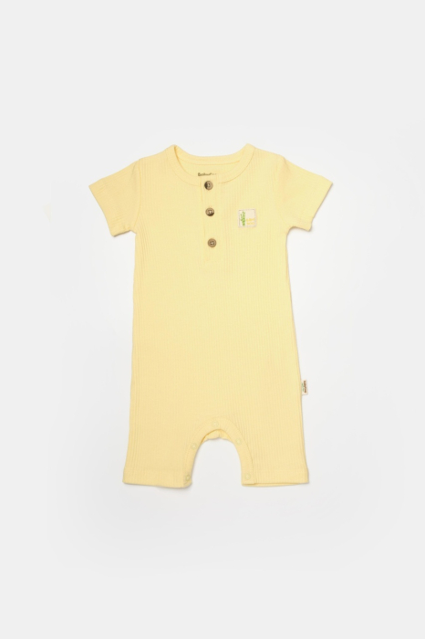 Set 2 salopete scurte Bamboo, galben, BabyCosy, 50%bumbac+50% bambus [6]