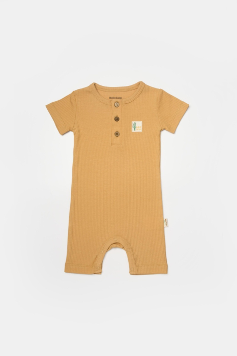 Set 2 salopete scurte Bamboo, galben, BabyCosy, 50%bumbac+50% bambus [2]