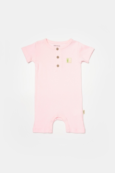 Set 2 salopete scurte Bamboo, roz, BabyCosy, 50%bumbac+50% bambus [4]