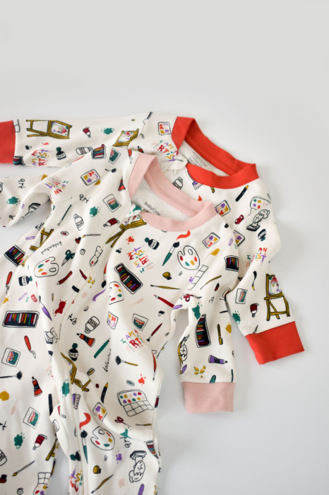 Set 2 salopetele cu maneca lunga si pantaloni cu botosei si fermoar - 100%bumbac organic - Portocaliu si Pudra, BabyCosy [5]