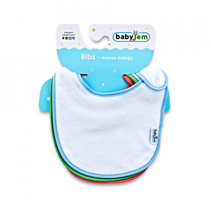 Set 3 bavete BabyJem, cu capse, din bumbac (Pentru: Fete) [2]
