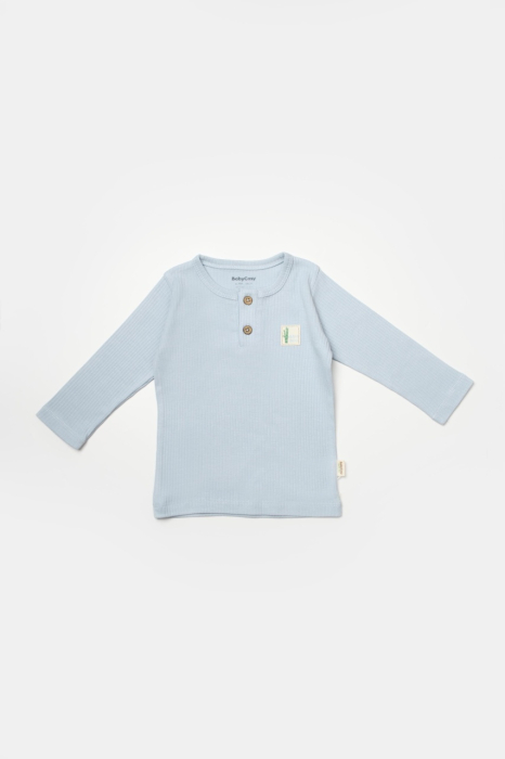 Set 3 piese:bluza, pantaloni si caciulita Bamboo, bleu, BabyCosy, 50% bumbac+50%bambus [5]