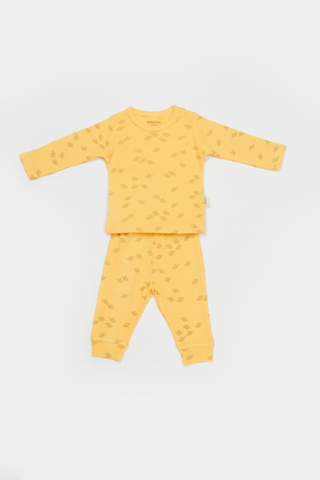 Set 3 piese:bluza, pantaloni si caciulita Printed, BabyCosy, 50% modal+50% bumbac, Lamaie [3]