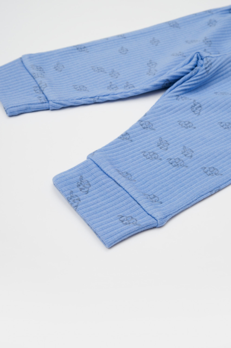 Set 3 piese:bluza, pantaloni si caciulita Printed, BabyCosy, 50% modal+50% bumbac, Lavanda [4]