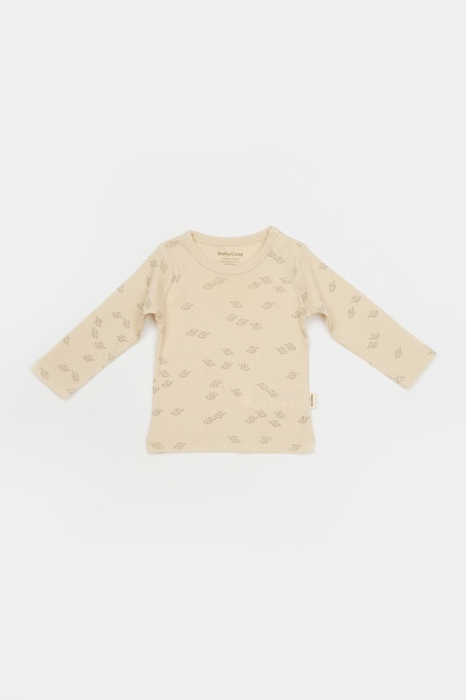 Set 3 piese:bluza, pantaloni si caciulita Printed, BabyCosy, 50% modal+50% bumbac, Stone [6]