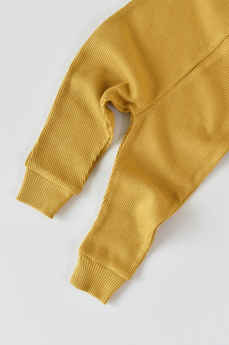 Set 3 piese: bluzita cu maneca lunga, pantaloni lungi si caciulita din bumbac organic si modal - Sofran, BabyCosy [5]