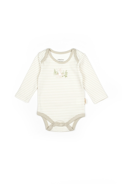 Set 3 piese:body, pantaloni si baveta Rabbit, BabyCosy, 100% bumbac [2]